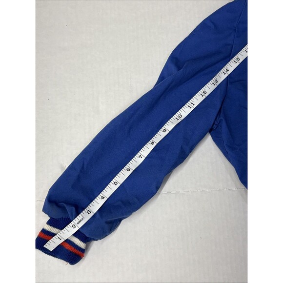 Vintage Bomber Jacket Size 6 Boy Blue American Flag Patriotic - Picture 15 of 16